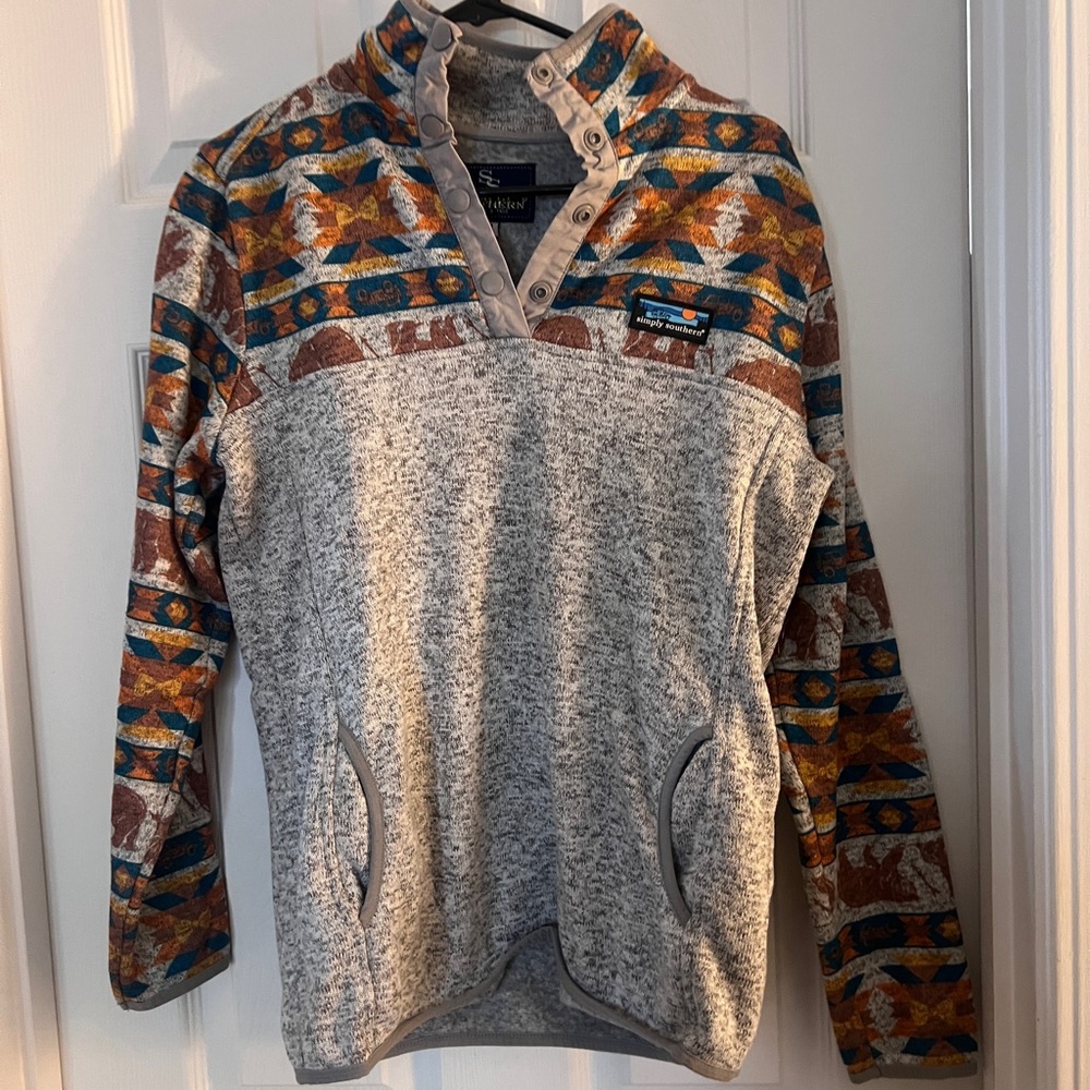 Simply Southern Men's Multicolor Zip Up Sweater
